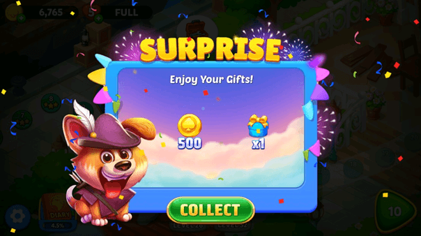 Solitaire TriPeaks Journey Free Coins: Today's Gift & Free Rewards 2 Solitaire TriPeaks Journey Toby surprise gift box with 500 free coins