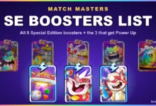 Match Masters SE Boosters List: Abilities & How to Get Them 3 Match Masters SE boosters list: all 8 SE booster cards with powered-up UFO SE, Vinnie Valentine SE, and Foxy Roxy SE