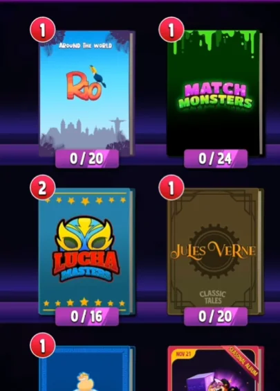 Match Masters Stickers: How to Get, Trade & Complete Albums 3 Match Masters COLLECTION screen with red number badges on albums that have new stickers waiting