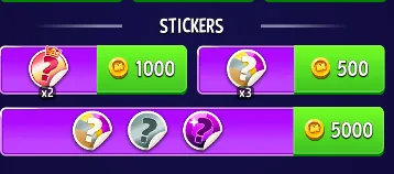 Match Masters Stickers: How to Get, Trade & Complete Albums 6 Match Masters store STICKERS section with Seasonal stickers, a pack of 3 random stickers and a mixed sticker pack sold for coins