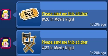 Match Masters Stickers: How to Get, Trade & Complete Albums 12 Match Masters team chat with two Please send me this sticker cards for #20 and #23 in Movie Night